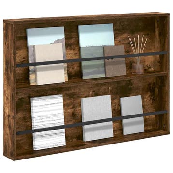 vidaXL Tijdschrift Rek Gerookt eiken 100 x 12 x 70 cm, Verzenden, Nieuw