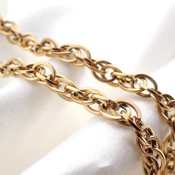 Gouden fantasieschakel ketting, Ophalen of Verzenden, Gebruikt, Overige kleuren, Goud