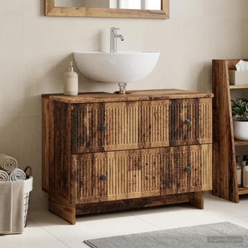 vidaXL Badkamer wastafelkast EDE Oud hout 82 x 41 x 59 cm, Verzenden, Nieuw, Wastafelkast