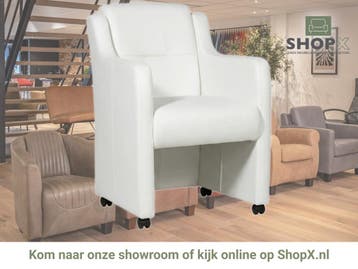 Leren eetkamerstoel Mass - Toledo Bianco (gebroken wit) -, Huis en Inrichting, Stoelen, Eigentijds, Modern, Wit, Nieuw, Leer