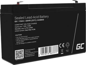 Green Cell AGM40 UPS-accu Sealed Lead Acid (VRLA) 6 V 15..., Verzenden, Nieuw