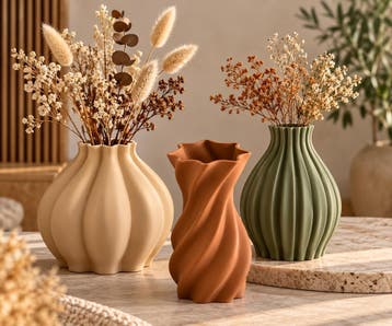 3D Geprinte design vazen – Unieke vazen in diverse kleuren, Kunststof, Overige kleuren, Verzenden, Nieuw