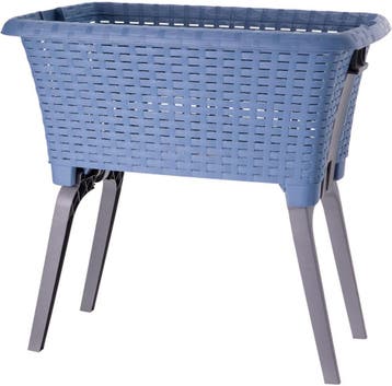 Wasmand op poten blauw 38 liter 39 x 59 x 29 cm kunststof, Tuin en Terras, Droogmolens en Wasrekken, Verzenden, Nieuw