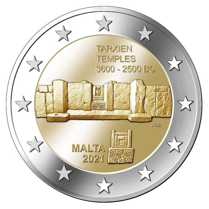Malta 2 Euro Tarxien 2021, Postzegels en Munten, Munten | Europa | Euromunten, Verzenden