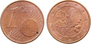 Duitsland 1 Cent gedrehte Sterne 2002 F extrem selten inc..., Verzenden