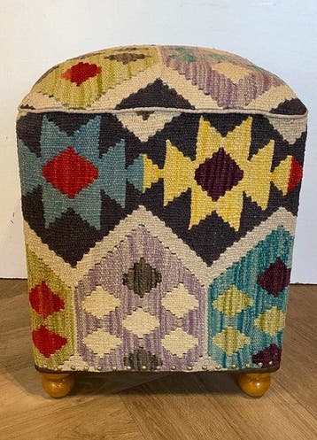 Kelim Poef(Ongebruikt/Nieuw) - Tapijt - 36 cm - 36 cm, Nieuw