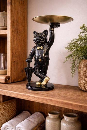 Beeld, bulldog cool sculptuur - 26 cm - polyresin