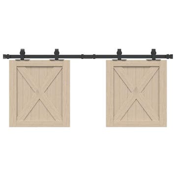 vidaXL Ophangset voor schuifdeur 122 cm koolstofstaal, Verzenden, Nieuw