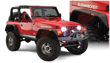 Bushwacker 97-06 Jeep Wrangler Flat Style Flares 4pc - Black, Ophalen of Verzenden, Nieuw