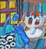 Valeria Emets (1967) - Poème en bleu et blanc, Antiek en Kunst