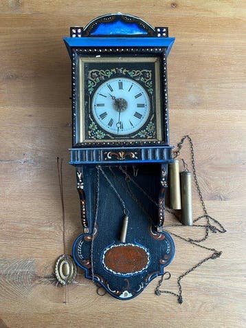 Wandklok - Hout, Messing, IJzer, Emaille - 1910-1920 -