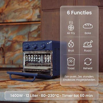2dekans | Safecourt 6-in-1 Airfyer oven - 100% PFAS-vrij - 6, Ophalen of Verzenden, Zo goed als nieuw