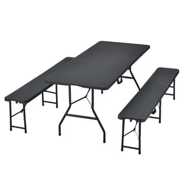 Biertafel / Bierbank / Biertafelset - Kunststof & Rotan - 3-, Verzenden, Nieuw