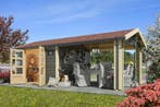 Tuinhuis Theres 7 28 mm met Overkapping Terragrijs 604 x 300, Nieuw