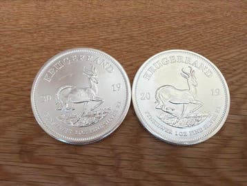 Zuid-Afrika. Krugerrand 2019 Springbock , 1 oz (2 coins)