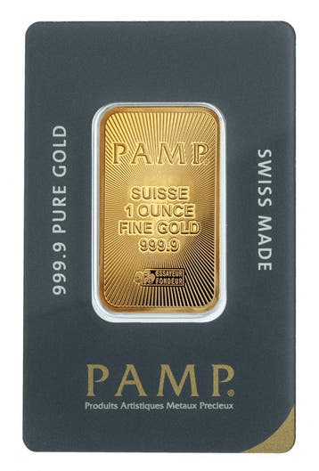 1 oz goudbaar Pamp Suisse (met certificaat), Verzenden, Goud