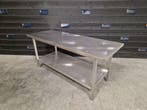 Werktafel | RVS | gelast | 198 cm | horeca, Gebruikt, RVS Meubilair