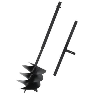 vidaXL Grondboor met handgreep 250 mm staal zwart, Verzenden, Nieuw