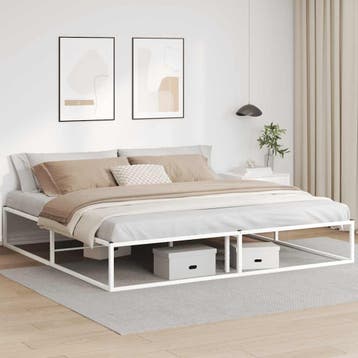 vidaXL Bedframe zonder matras 200x200 cm wit, Verzenden, Wit, Overige maten, 200 cm