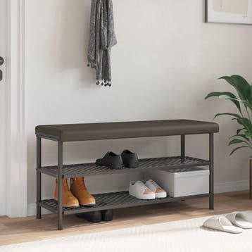 vidaXL Bankkussen Kunstleer Grijs Diepte 35 cm, Verzenden, Nieuw, Grijs