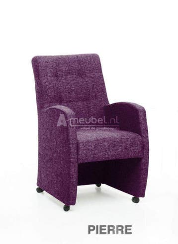 Eetkamerstoel Pierre - eetkamerstoelen - Paars, Nieuw, Stof