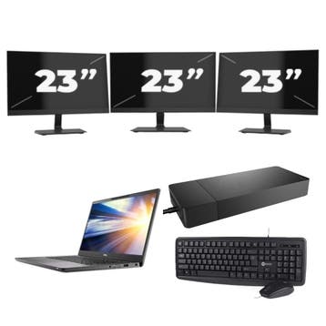 Dell Latitude 7300 -   i7-8e 8GB  - 256GB  + 3x 23 inch, 8e Generatie, Qwerty, Verzenden, 8 GB