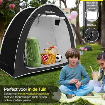 BeerGear Fietstent met afneembare regenhoes - Schuurtent, Caravans en Kamperen, Ophalen of Verzenden, Zo goed als nieuw
