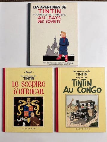 Tintin - Ensemble de 3 albums - Herdruk - 1981/2006, Nieuw
