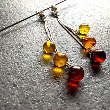 Lange hangende oorbellen van sterling zilver met natuurlijke