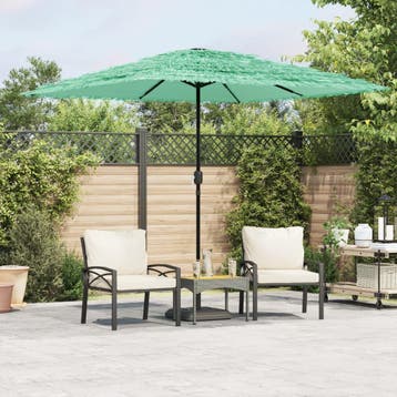 vidaXL Parasol met stalen paal 248x248x248 cm groen, Verzenden, Nieuw, 2 tot 3 meter