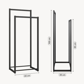 Kledingrek Holtalen 100x40x30 cm zwart [en.casa], Huis en Inrichting, Kasten | Kledingkasten, Verzenden, Nieuw