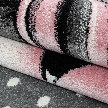 Rond Kindervloerkleed | Kids | Eenhoorn | Roze | 120x120 cm, Verzenden, Nieuw