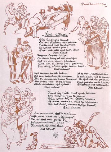 Het citaat op spotprent (lijst optie, Lithos), Verzenden