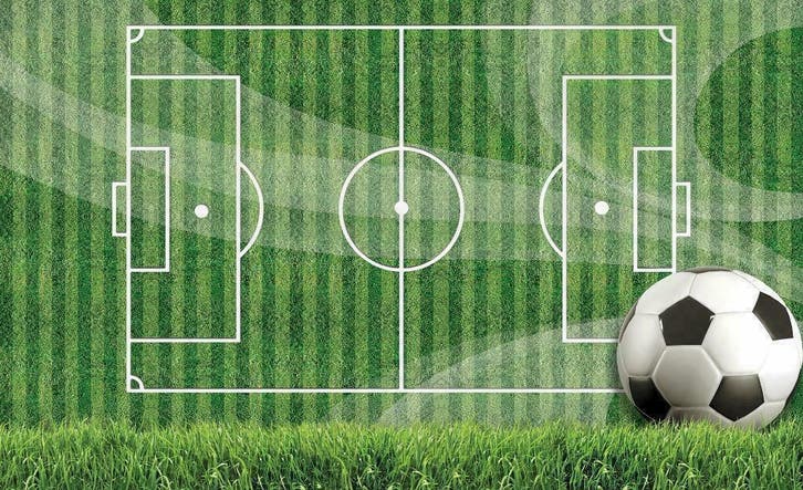 Voetbal VLIES fotobehang Gras, Voetbalbehang *Muurdeco4kids, Huis en Inrichting, Stoffering | Behang, Ophalen of Verzenden
