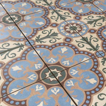 Keramische Portugese vloertegels 20x20 bloem motief met bont, Verzenden, Nieuw