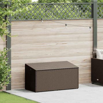 vidaXL Tuinbox 110x50x58 cm poly rattan bruin, Verzenden, Nieuw