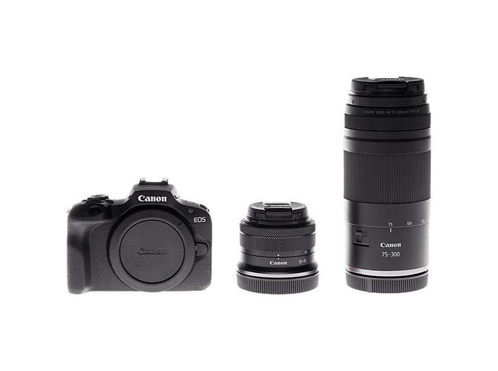 Canon -  Eos R100 Bk + Rf-s18-45 Rf75-300mm R Systeem, Audio, Tv en Foto, Fotocamera's Digitaal, Nieuw, Canon, 4 t/m 7 keer, Verzenden
