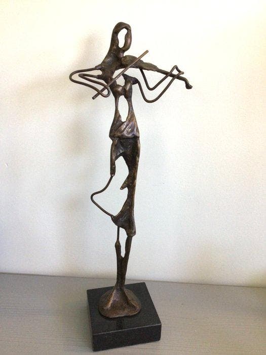 sculptuur, “ De Violiste XL versie - 36 cm - Brons, Antiek en Kunst, Curiosa en Brocante