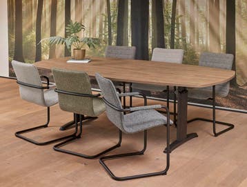 Vergadertafel Deens Ovaal T-Model 240x120cm Leverbaar in 24, Ophalen of Verzenden, Nieuw in verpakking