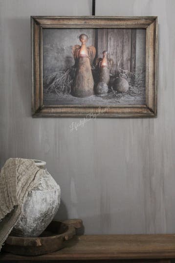 Sobere prent in houten lijst Angels 66 x 52 cm, Ophalen of Verzenden, Nieuw