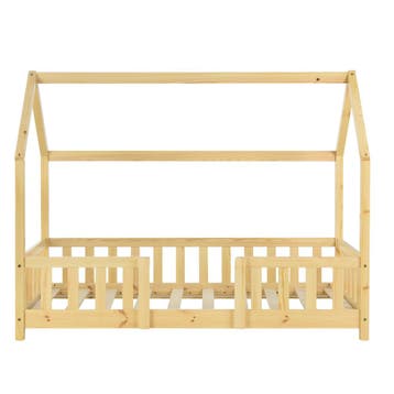 Kinderbed Sisimiut met uitvalbeveiliging en matras 80x160 ho, Verzenden, Nieuw
