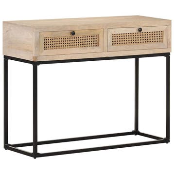 vidaXL Wandtafel 100x35x76 cm massief mangohout en, Verzenden, Nieuw, Hout