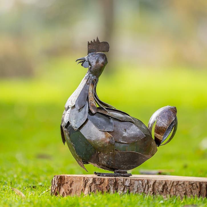Kippen beelden, Tuin en Terras, Tuinbeelden, Nieuw, Metaal, Dierenbeeld, Ophalen of Verzenden