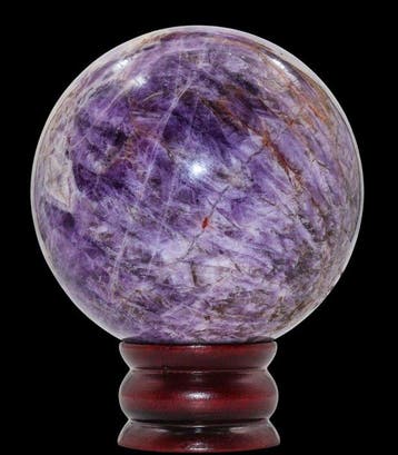 Chevron Amethyst & Rode Cacoxeniet Bol - 110 mm - 1,97 kg