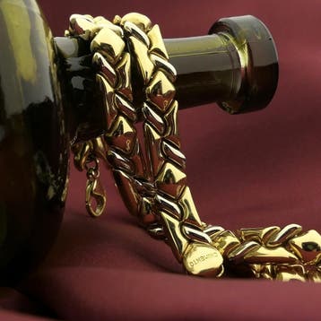 Chimento bicolor gouden collier (Ketting), Ophalen of Verzenden, Gebruikt, Goud, Goud
