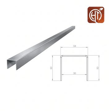 Verzinkt staal u-profiel 300x5,4x5cm, Overige materialen, Minder dan 25 cm, Border, Minder dan 25 cm