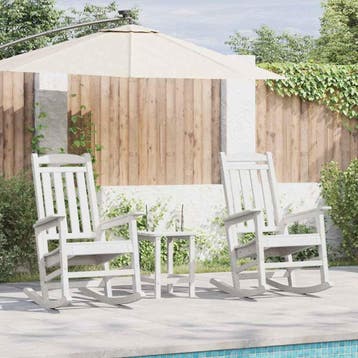vidaXL Schommelstoel 2 st Wit Polyetheen, Verzenden, Nieuw