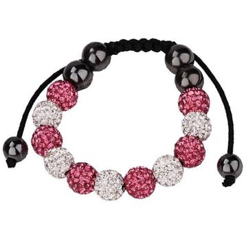 Fako Bijoux - Armband - Disco Dots - Deluxe - Roze/Wit, Verzenden, Nieuw