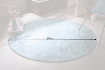 Vintage tapijt MODERN ART 150cm turquoise gewassen ronde, Ophalen of Verzenden, Nieuw