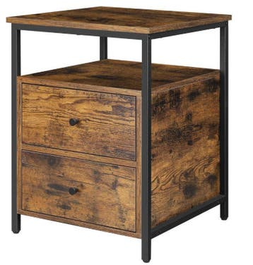 Hoppa! LET067B01 Nachtkastje | Bruin van €69 voor €23, Nieuw, 45 tot 65 cm, Hout, 55 tot 70 cm